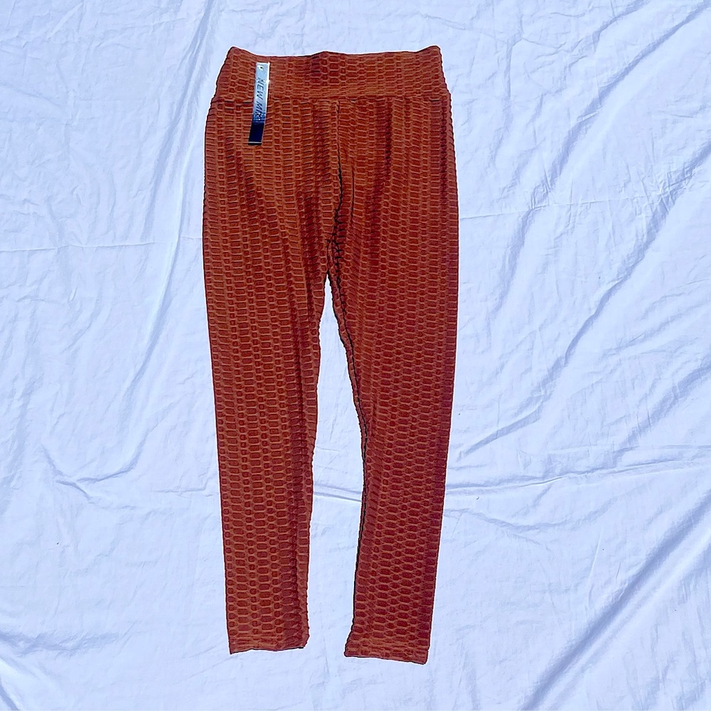 New Mix Textured Knit Leggings, Size L